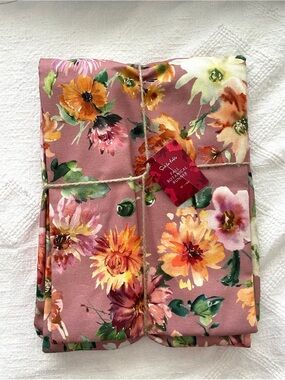 Sur La Table Fall Botanical Table Runner 100% Cotton 108" x 16"